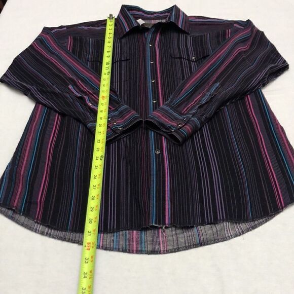 Vintage panhandle slim fit mens long sleeve. Western stripe size 17X35 - Picture 8 of 10